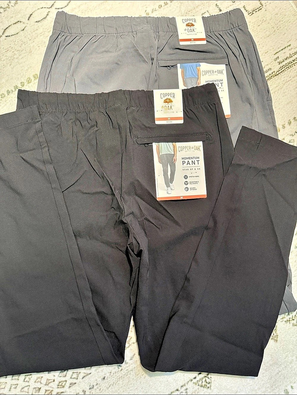 2 Pair Copper & Oak Momentum Pant Momentum Pants Black & Gray Medium NWT